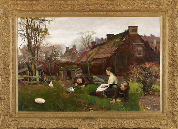 Robert Payton Reid British 1859 1945 Country Village View of