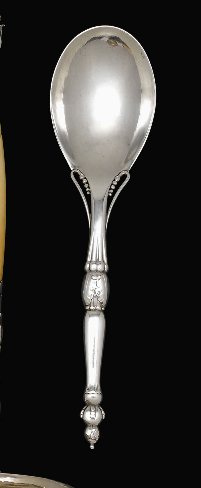 Georg Jensen sterling silver serving spoon Pattern no 133 monogrammed
