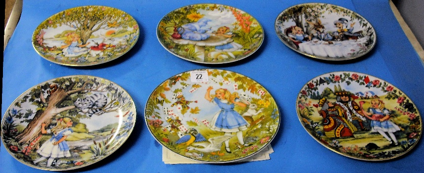 A Collection of Hamilton Collectors Plates Alice in Wonderland comprising