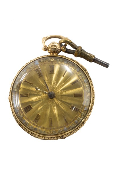 An 18ct gold cased key wind openfaced pocket watch the