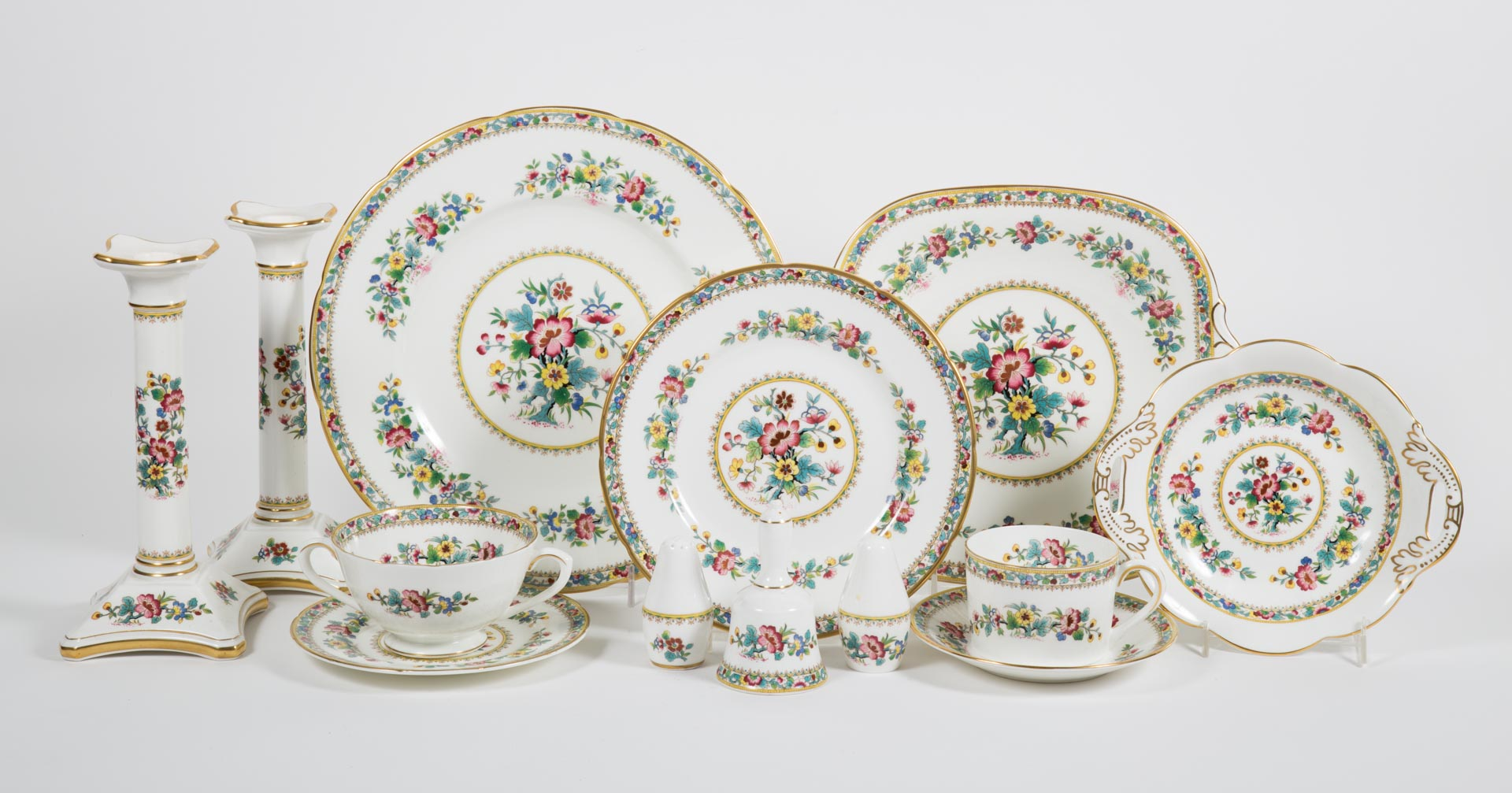 Coalport china piece partial dinner service in the Ming Rose