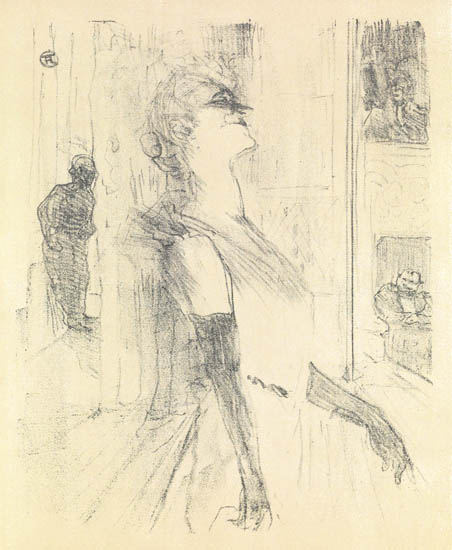 HENRI TOULOUSE LAUTREC Yvette Guilbert sur la Sc ne Lithograph