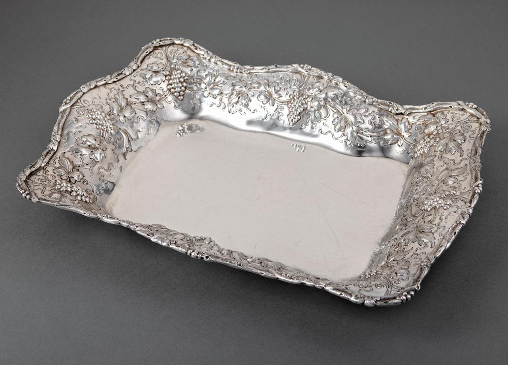 Baltimore Sterling Silver Repousse Oblong Dish early 20th c A