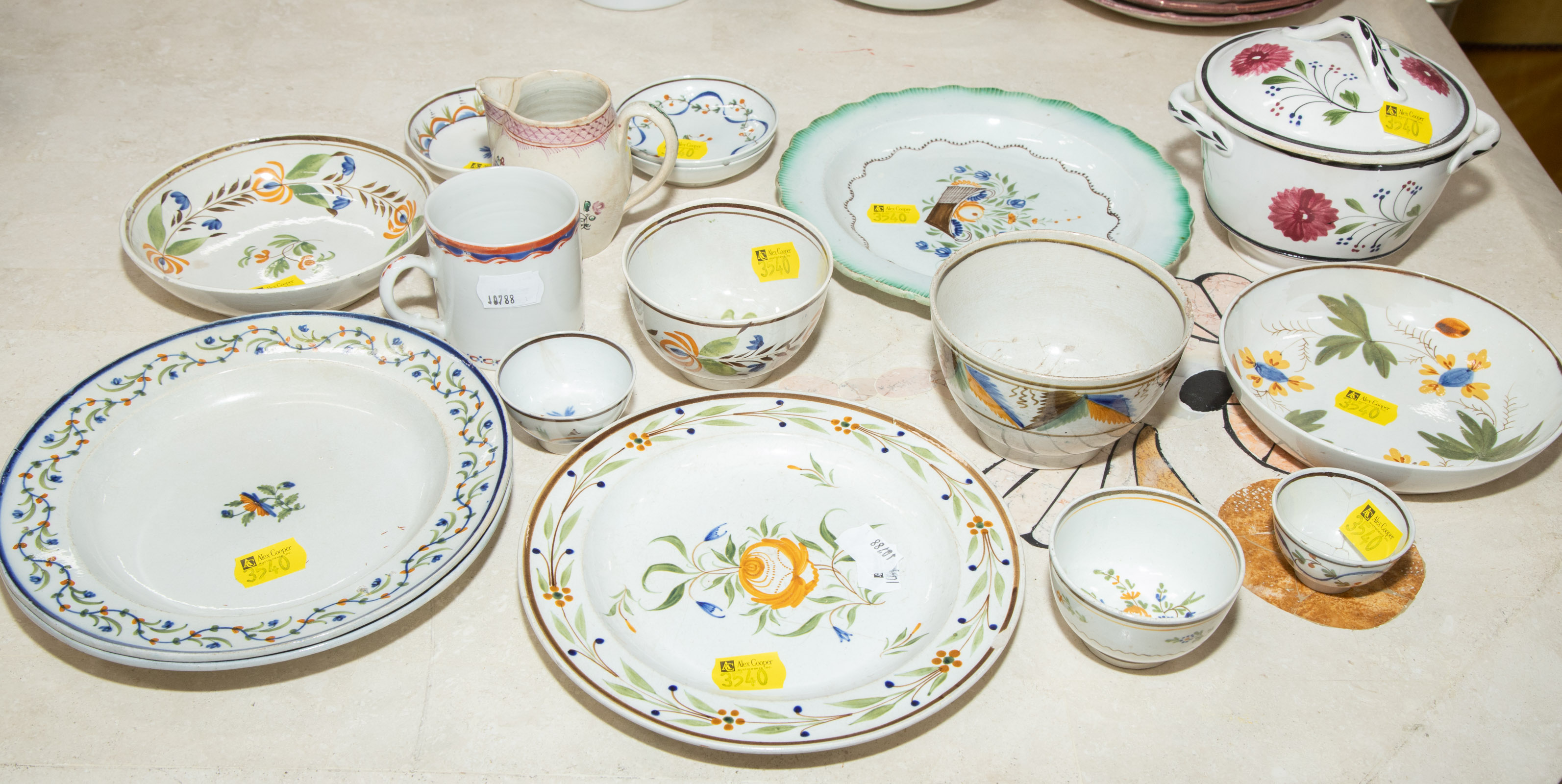 COLLECTION OF STAFFORDSHIRE PEARLWARE LOWESTOFT 18th to early 19th century