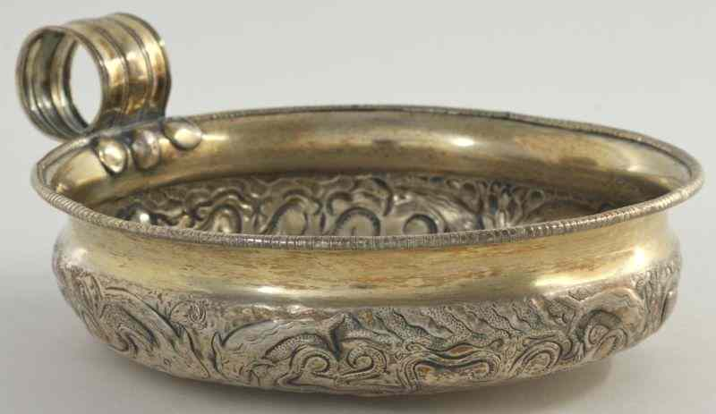 Egyptian Silverplate Bowlall over octopus pattern in repousse molded strap