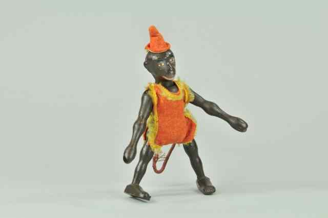 SCHOENHUT MONKEY All wooden jointed construction dark face depicts standing
