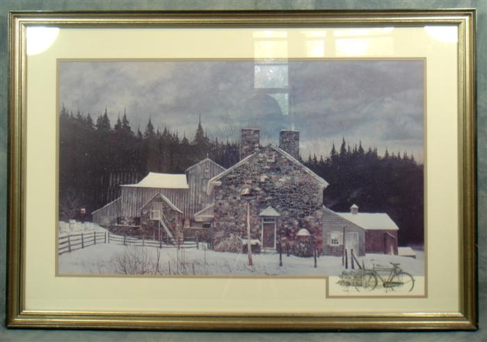 Peter Sculthorpe b 1948 PAFA print Farm at Twilight not