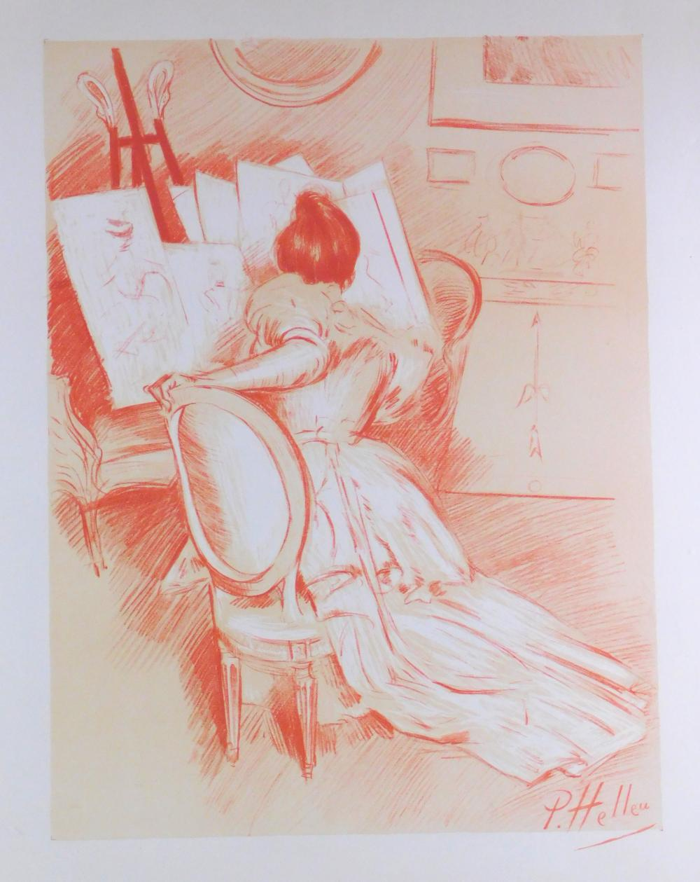 PAUL C SAR HELLEU FRENCH 1859 1927 C 1890 COLOR