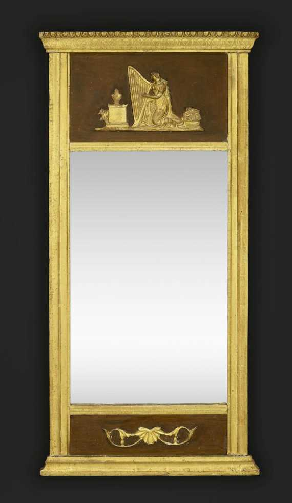 MIRROR L HARPISTE Empire probably German circa 1810 20 Carved