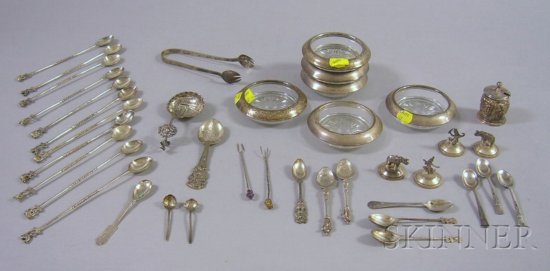 Group of Asian Sterling and Silver Plated Table and Decorative