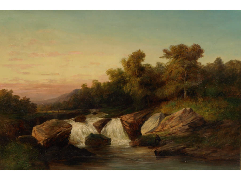 William Frerichs NC NY 1829 1905 Waterfall oil on canvas