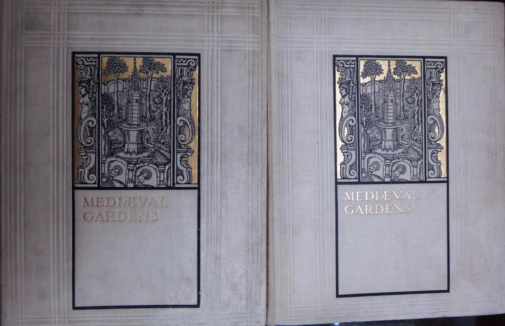CRISP F Mediaeval Gardens 2 vols many plates pictorial buckram