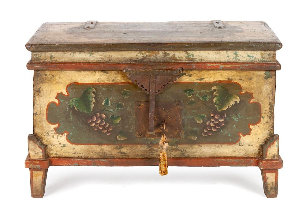 Continental Baroque Paint Decorated Chest height 22 1 2 inches