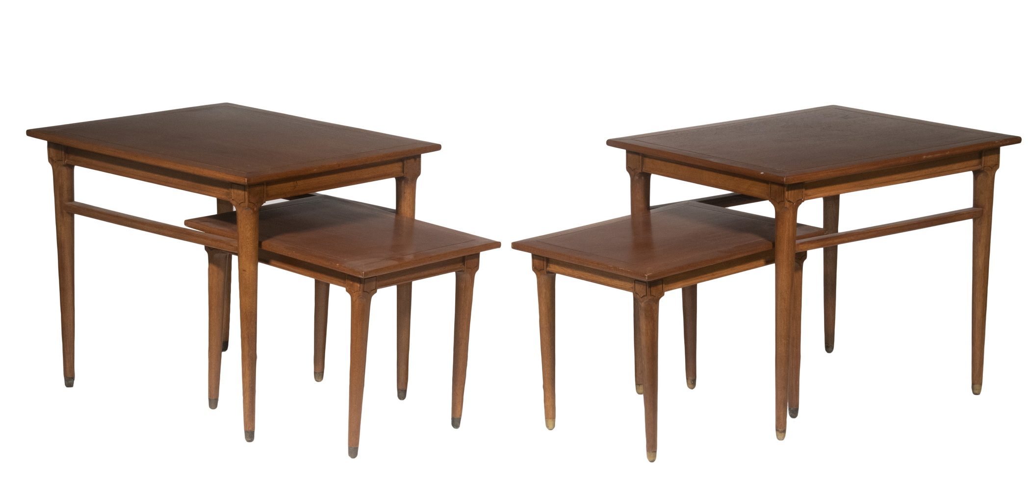 PR MAHOGANY END TABLES Pair of Two Part Side Tables