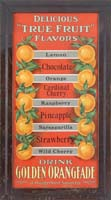 TRUE FRUIT AND GOLDEN ORANGEADE SODA FOUNTAIN SIGN This cardboard
