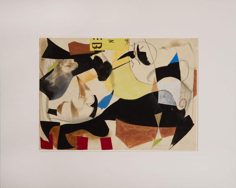 PERLE FINE 1908 1988 LE PAPILLON Watercolor gouache and chalk