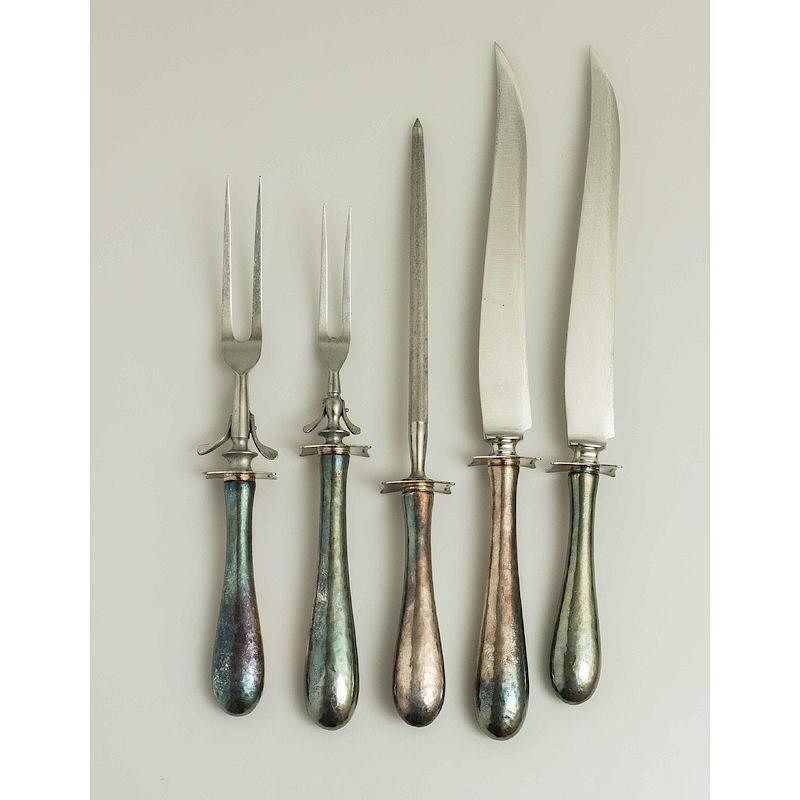 Five Piece Sterling Carving Set Shreve Co Five piece sterling