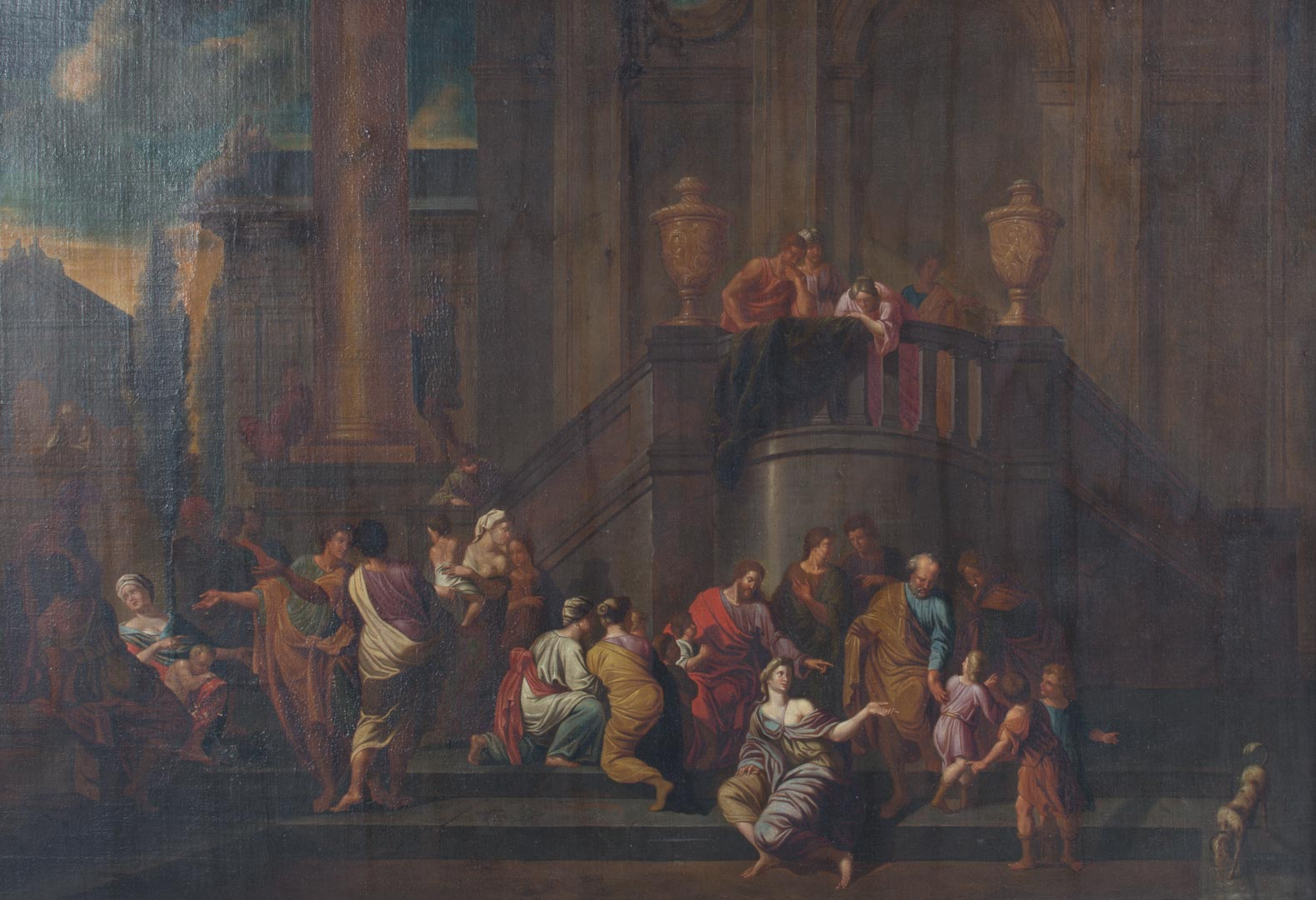 Continental School Christ and the Children oil Probably French late