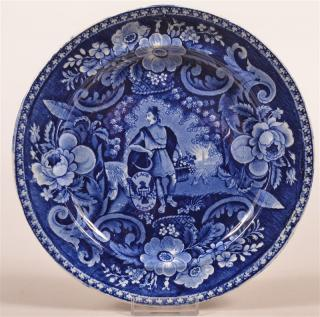 Historical Staffordshire Peace Plenty Plate Historical Staffordshire Blue Transfer China