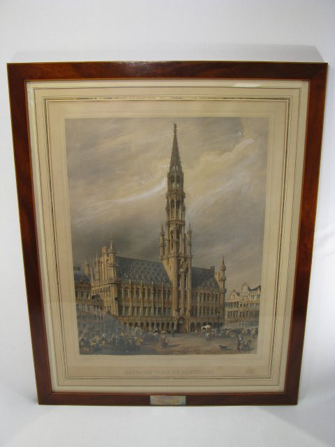 Framed lithograph with color by Gustave Simonau 1810 1870 titled