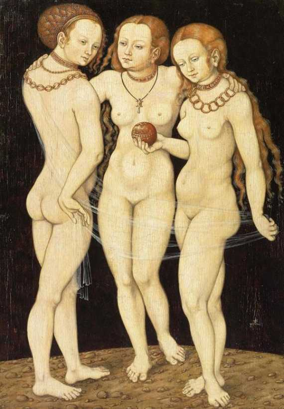 CRANACH LUCAS Kronach 1472 1553 Weimar Nachfolger Drei Grazien l