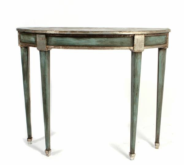 A Neoclassical style paint decorated console table height 36in width