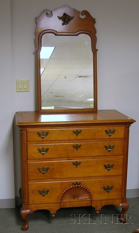 Red Lion Shop Chippendale style Carved Maple Highboy and Four