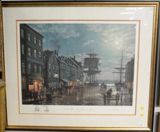 John Stobart 1929 print Maiden Lane New York in 1800
