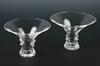 COMPOTES Matching pair of signed Steuben crystal glass compotes Flared