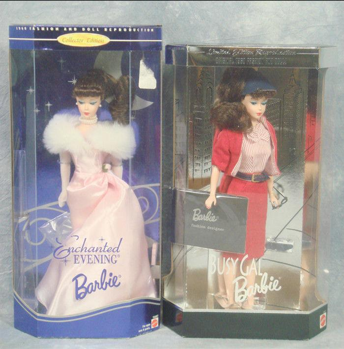 Two Reproduction Barbie Dolls Enchanted Evening and busy Gal 11