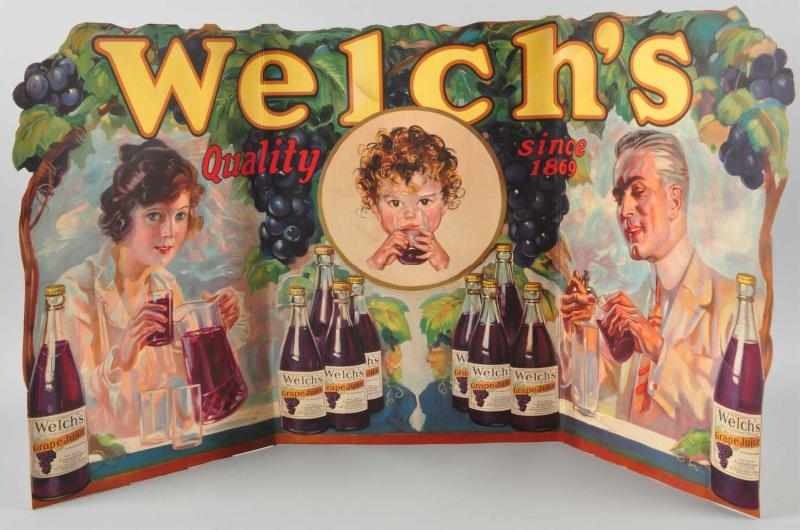 Cardboard Welch s Grape Juice Foldout Display Description Beautiful easel