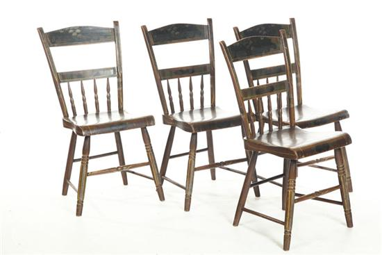 SET OF SIX DECORATED SIDE CHAIRS Probably Pennsylvania mid 19th