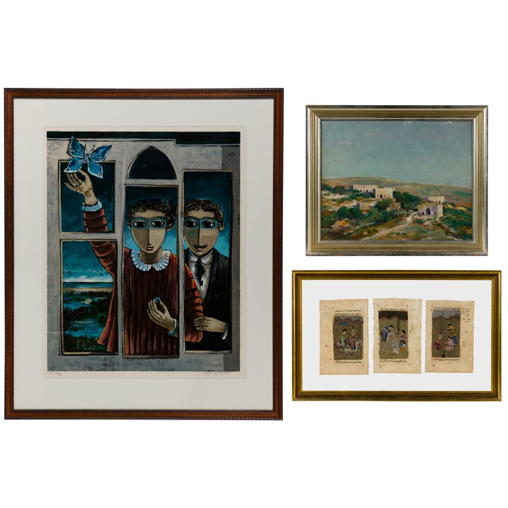 VARIOUS ARTISTS ARTWORK ASSORTMENT 3 items including 3 Persian double