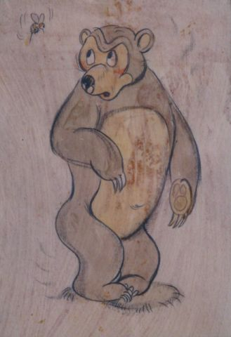 1941 Wild West Willie pre production drawing two images signed