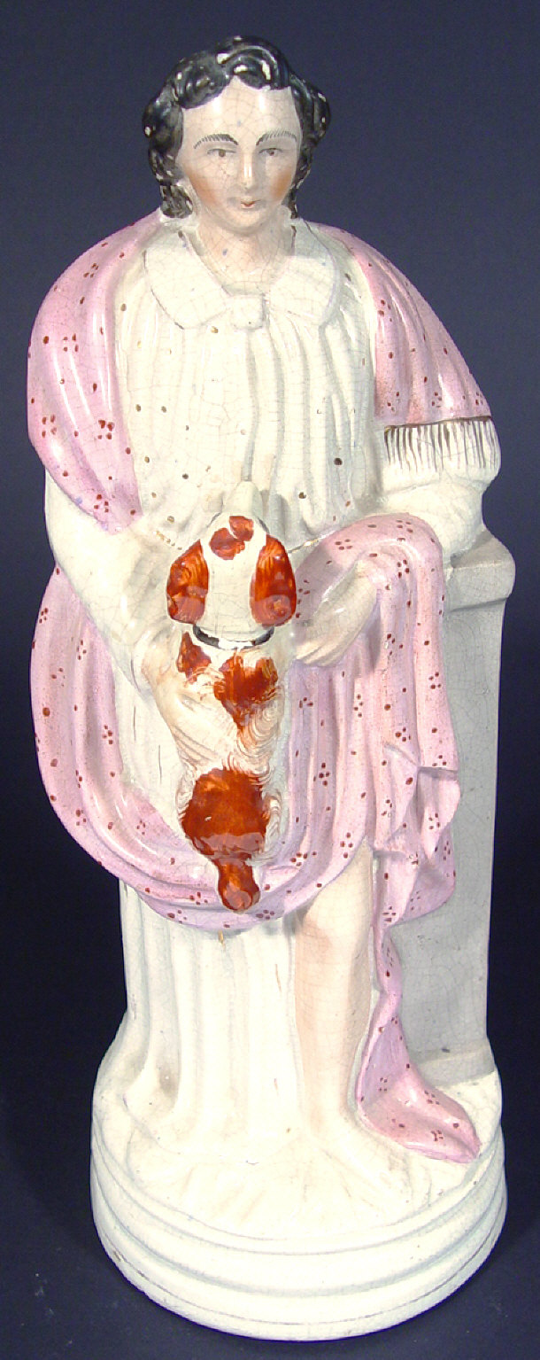 Large Victorian Staffordshire flat back figure of a robed woman