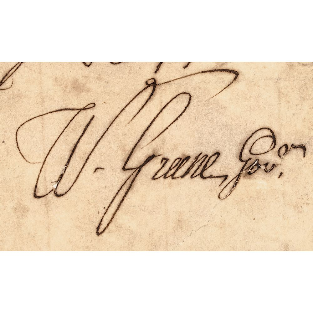 WILLIAM ELLERY JR 1757 Rhode Island Naval Appointment Autographs Declaration