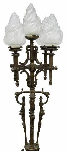 French Renaissance Revival five light floor lamp early 20th c