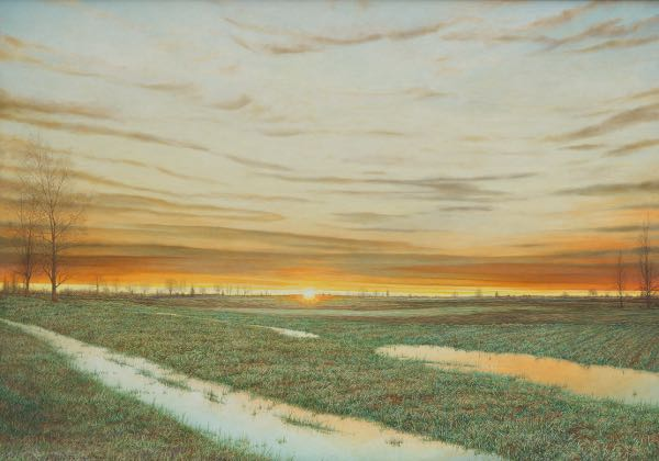 YALE FACTOR AMERICAN CONTEMPORARY 42 x 60 DeKalb Sunset 1986