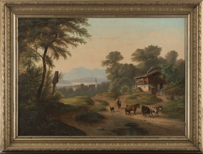 British School Fourth Quarter 19th Century Mountainside Farm View of