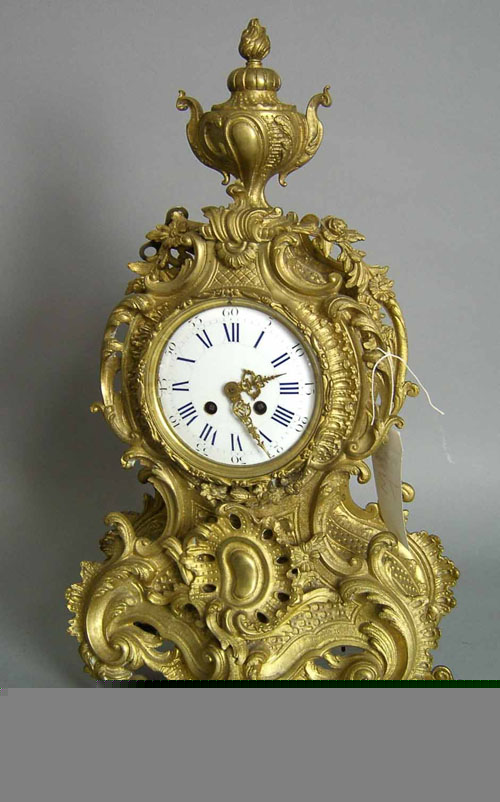 French Medaille D argent mantle clock 19th c 22 h
