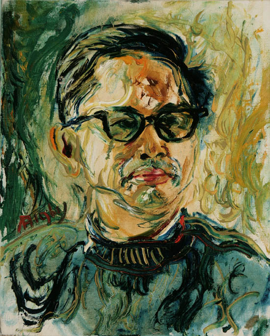 Affandi Indonesian 1907 1990 Portrait of Adi Rahyadi Brotosuhanjo Signed