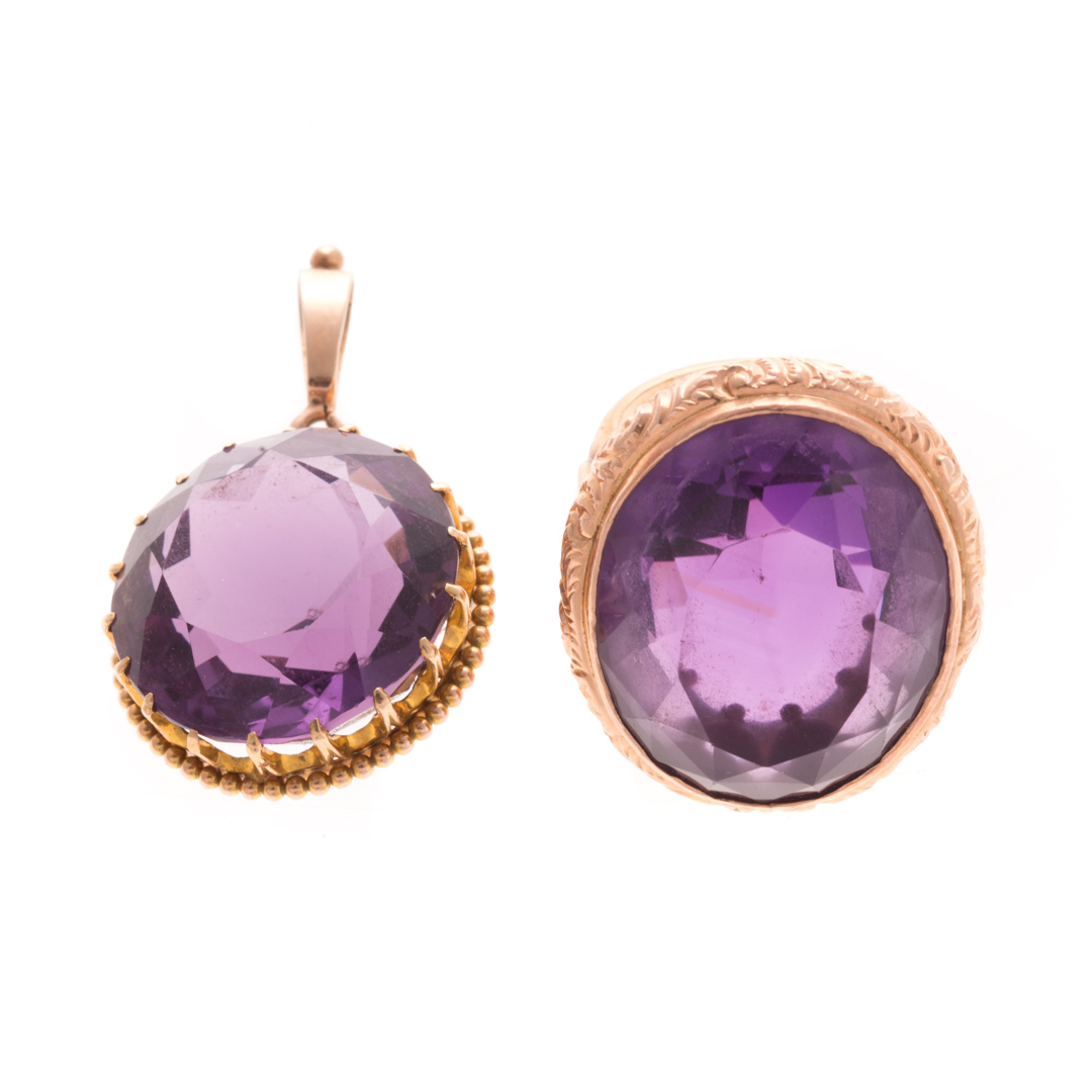 A Lady s Amethyst Ring Pendant in 14K 1 14K