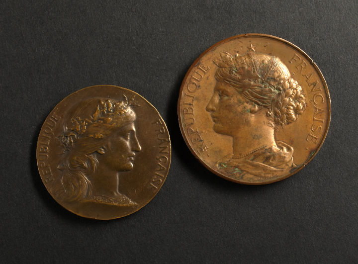 Two French Third Republic Bronze Medals including an academic medal