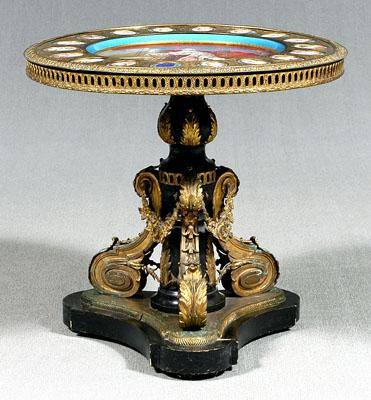 S vres and ormolu center table tabletop fitted with central