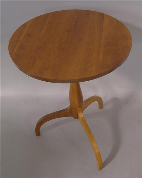 SHAKER STYLE CIRCULAR SIDE TABLE raised on three outswept legs