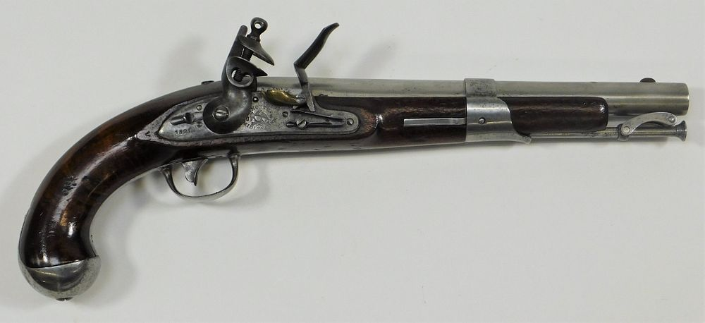 Model 1819 Flintlock Pistol United States C 1821 54 caliber