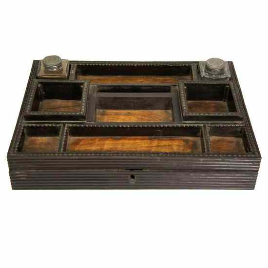 An Anglo Indian Regency Style Ebony and Satinwood Writing Desk