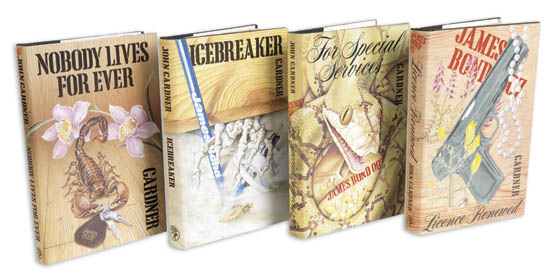 GARDNER JOHN The first four James Bond titles Signed by