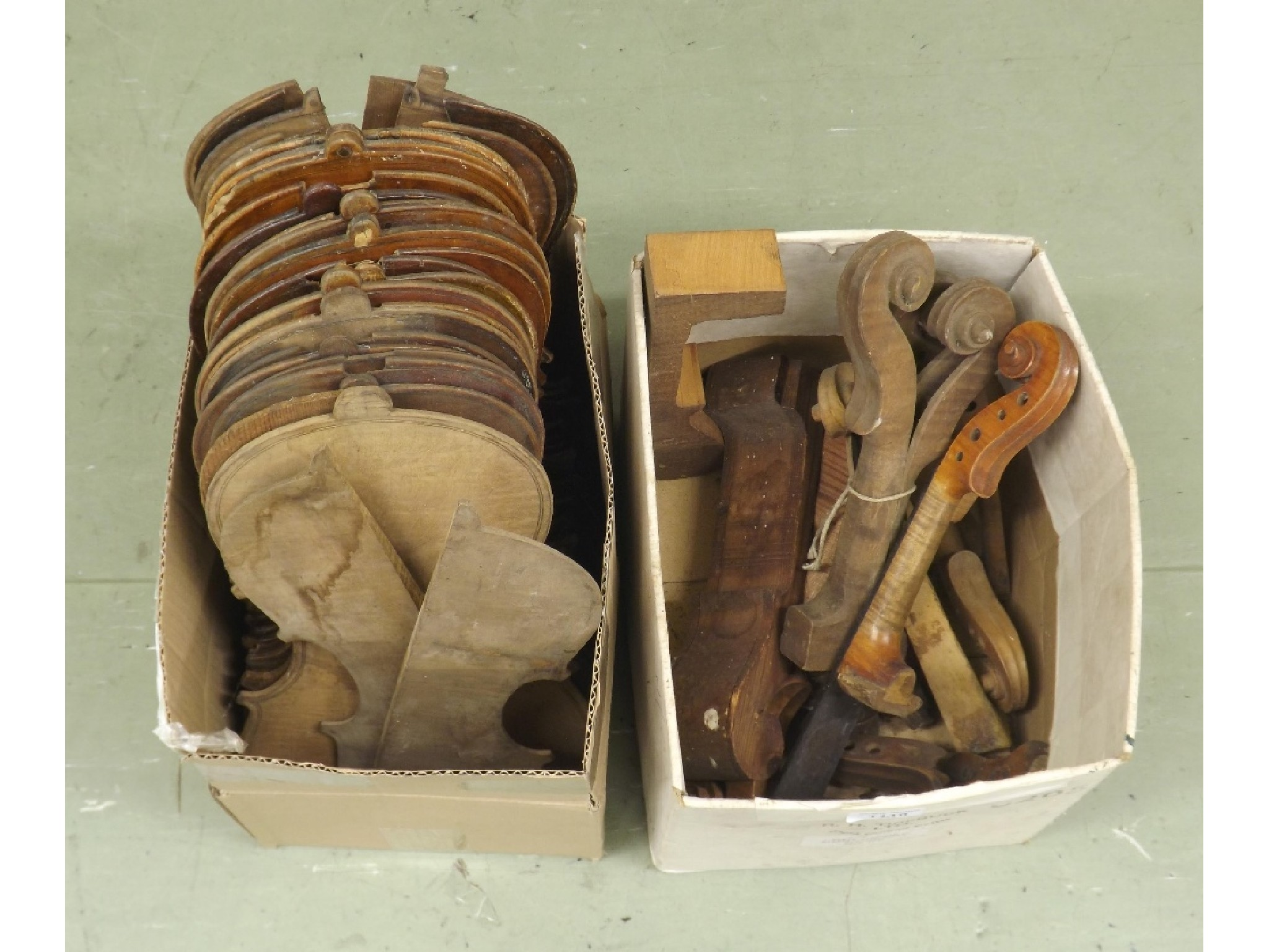 Quantity of old violin backs over twenty also a small