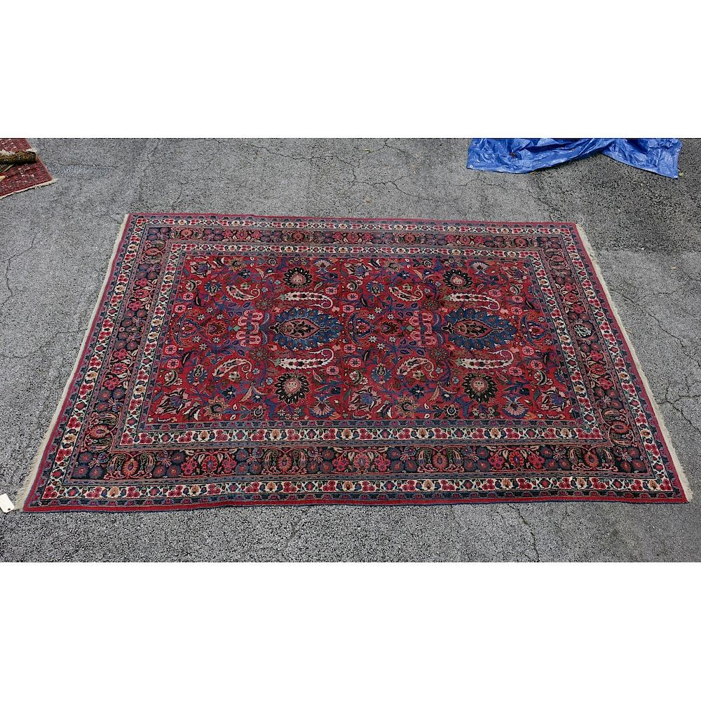 Persian Wool Rug Semi Antique Persian Wool Rug Signed Floral